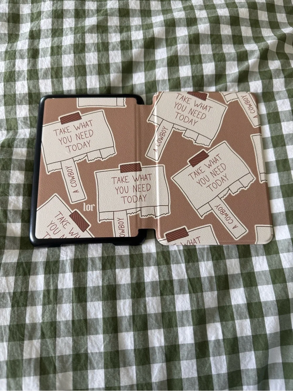 'Take What You Need Today' Brown Graphic kindle paperwhite 11th gen kindle case